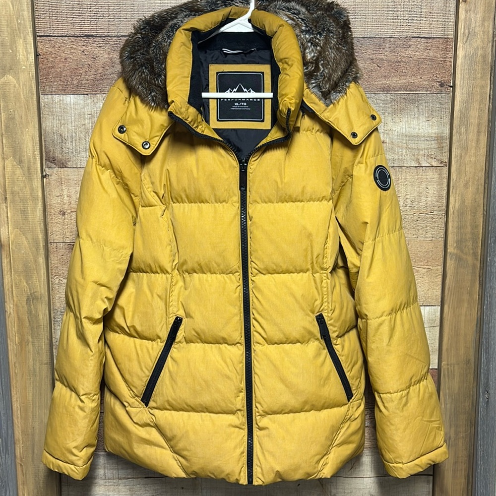 HFX Performance Puffer Jacket hooded faux fur